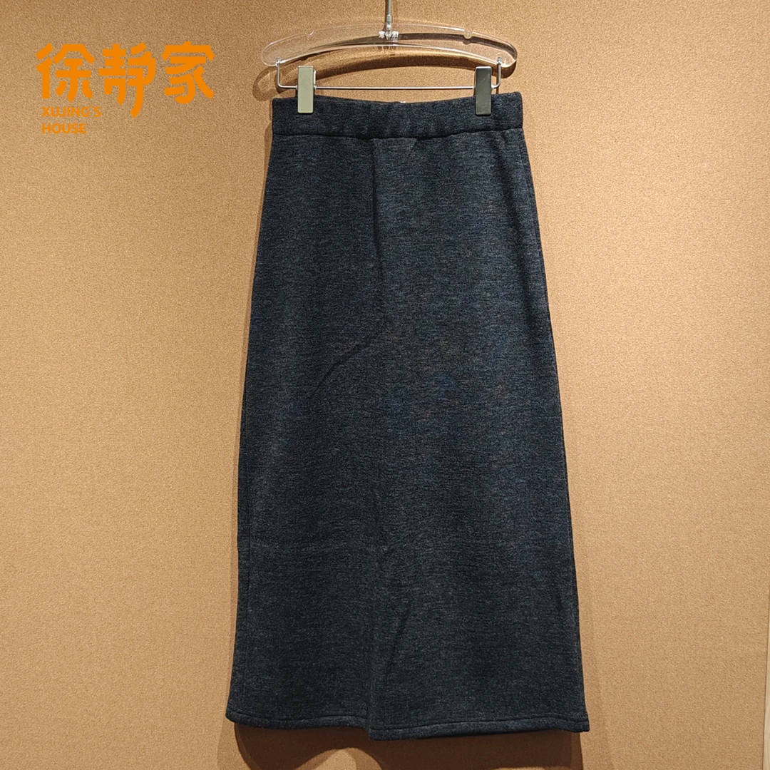 复古港风毛呢A型高腰半身裙O型包臀裙2710134