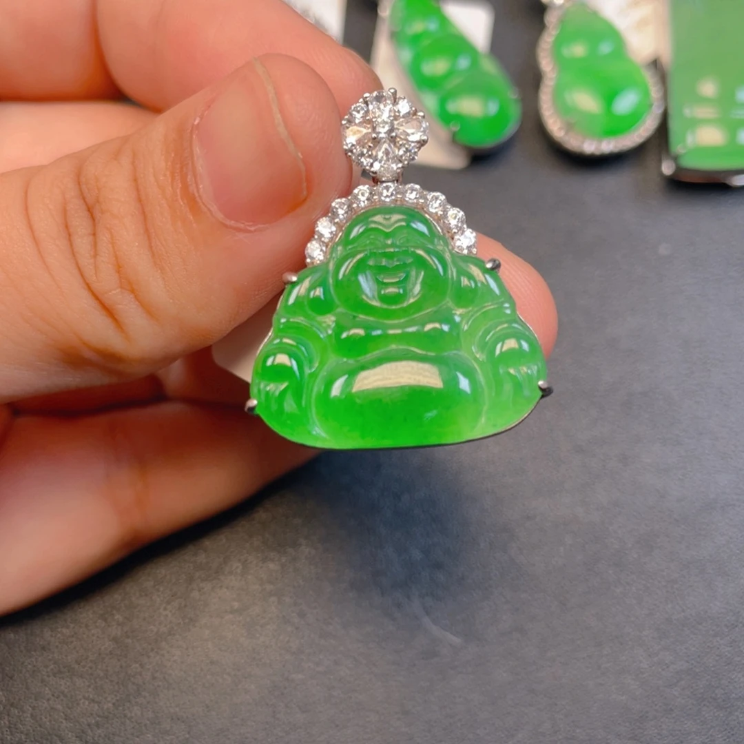 翡翠银S925镶嵌吊坠(不含链)