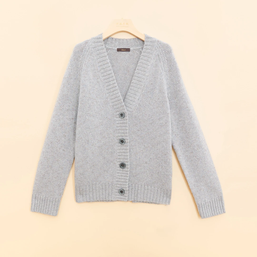 HOLIR【彩点纱】纯山羊绒开衫女长袖秋冬时尚休闲针织外套7308