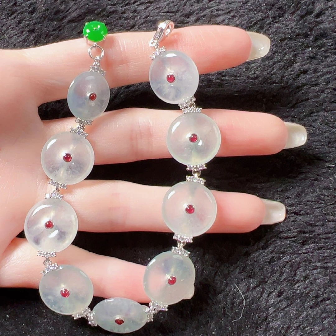 翡翠18K金镶嵌手链签收后24小时鉴赏期，过时不退