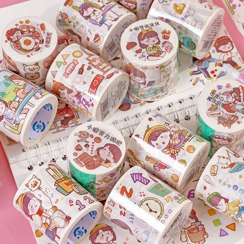 三渡手账胶带人物小渡系列全套和纸少女心可爱肉球风手帐素材贴纸