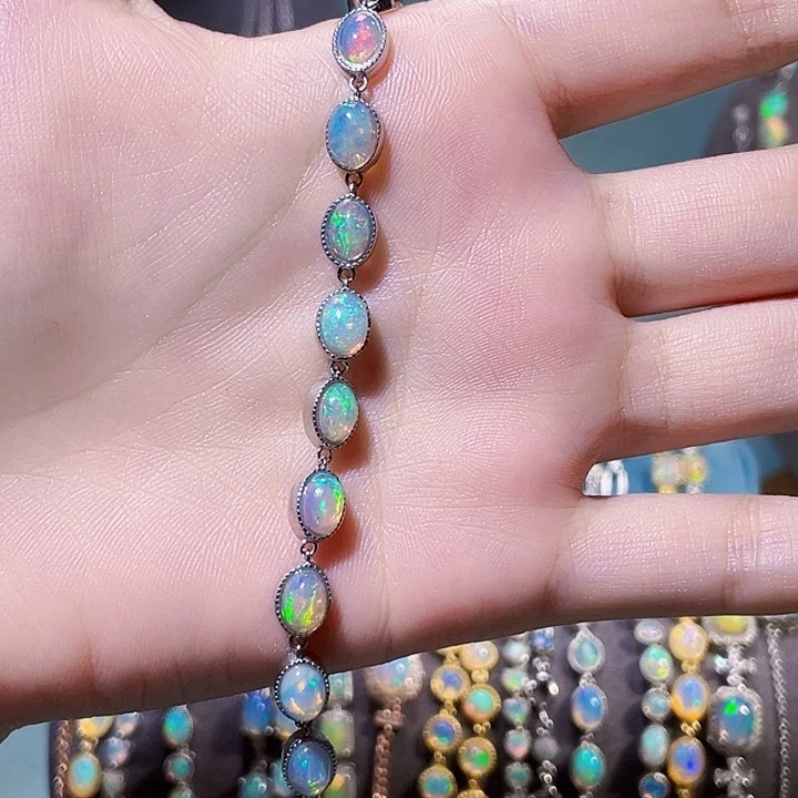 银S925镶嵌欧泊手链）燕