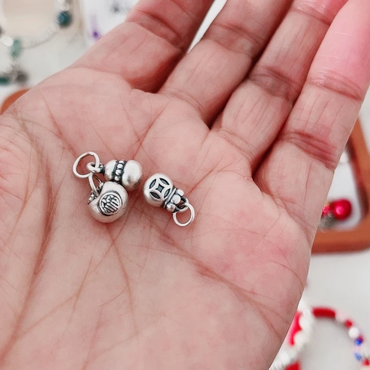 珐琅吊坠足银三件套