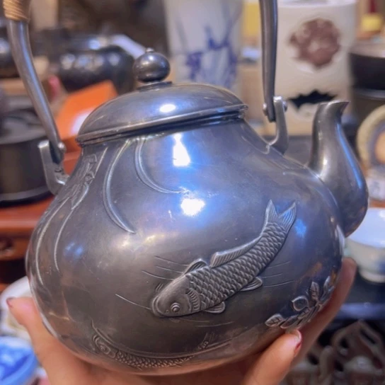 金属锅*姐中古工艺品摆件