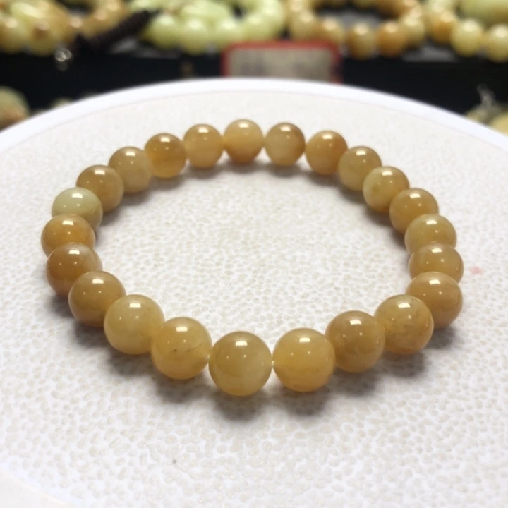 和田玉手串未镶嵌卡8