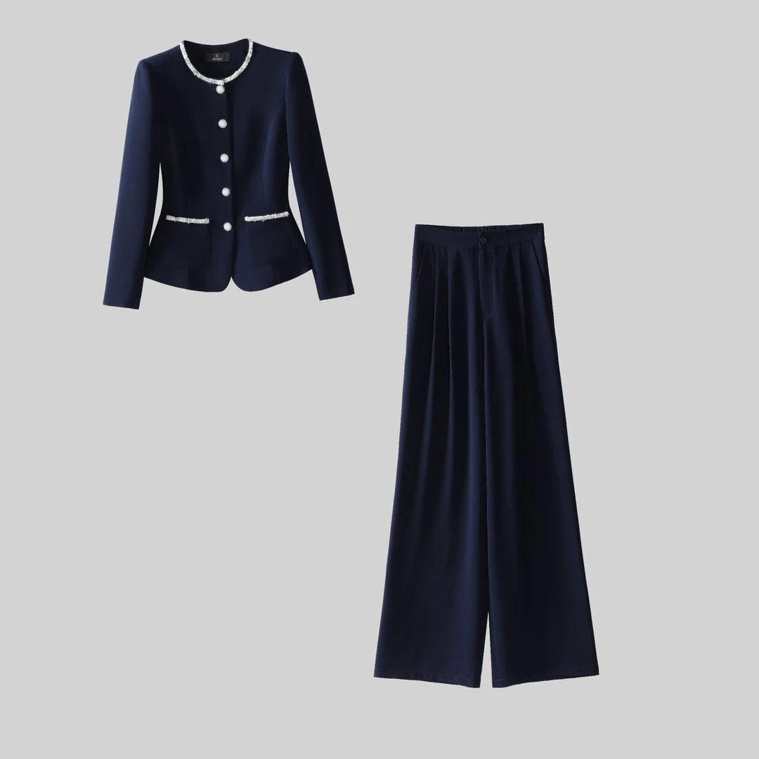 【纪朵研】1202气质时尚休闲工作通勤2025春秋季女神范套装两件套