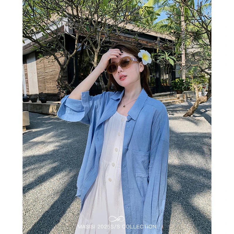 【宠粉回馈】马西西大码女装春季度翻领衬衫胖mm宽松显瘦休闲上衣