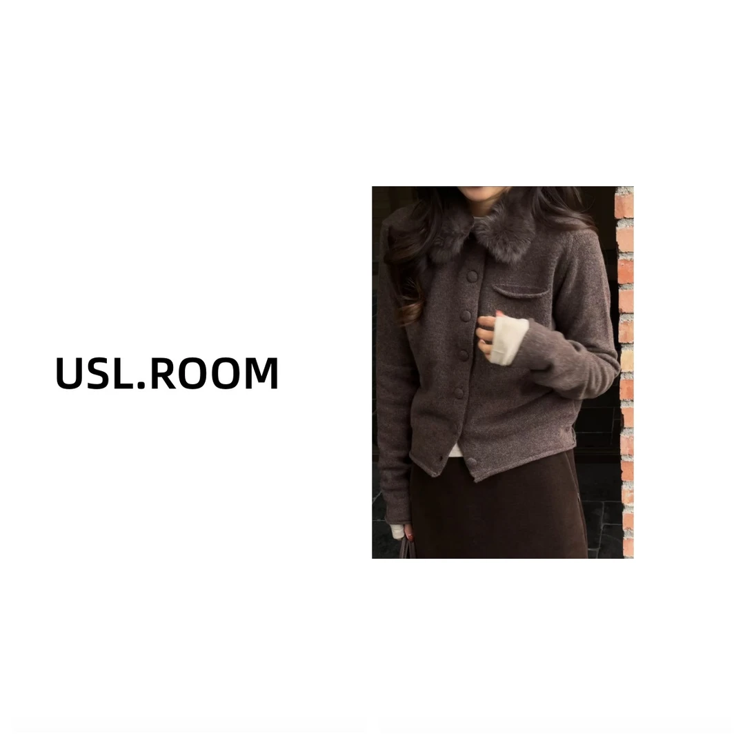 【一诺 STUDIO】 *赫本* 老钱风兔毛领极简毛衣毛织衫