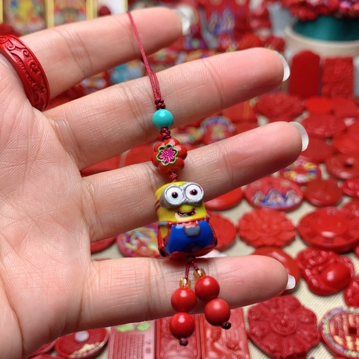 天然辰砂工艺品朱砂手机坠