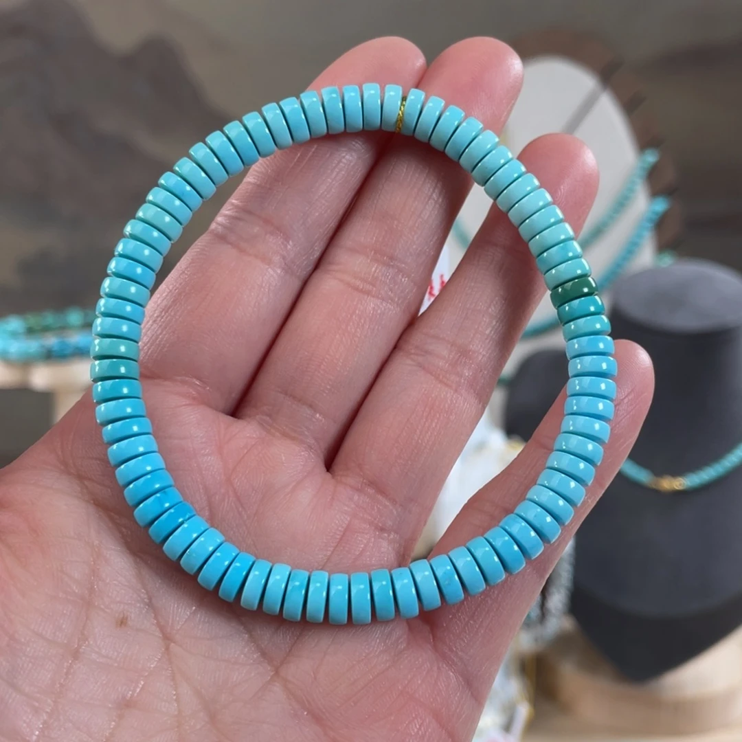 绿松石未镶嵌套链6.2精品直切手串