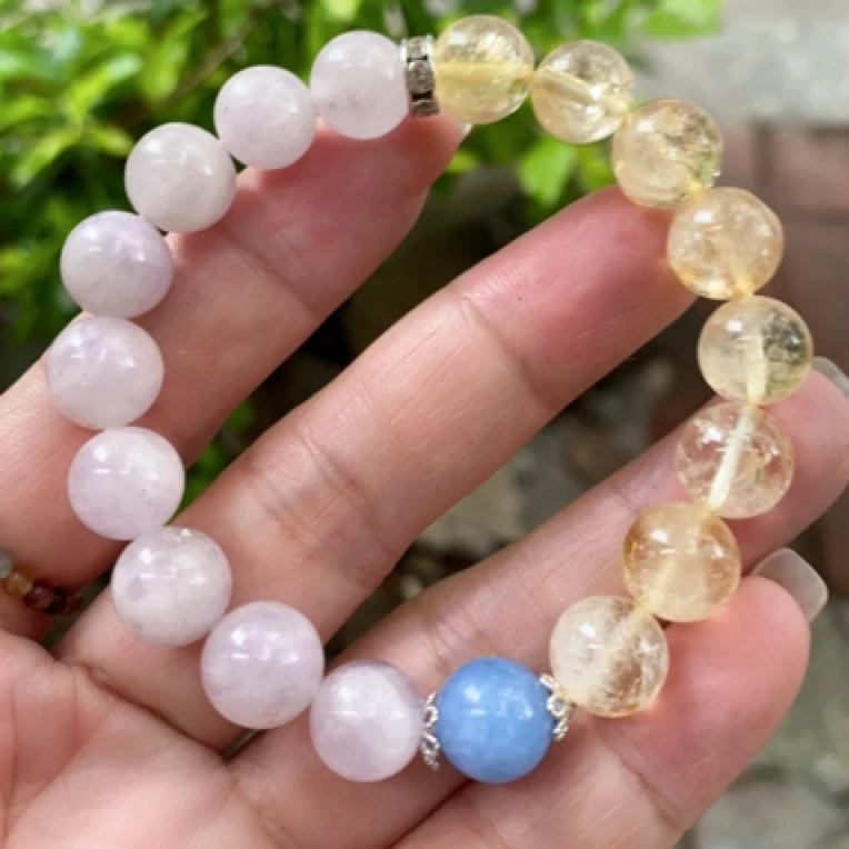 紫水晶和黄水晶的双重能量紫色代表智慧黄色象征财富送礼手串女款