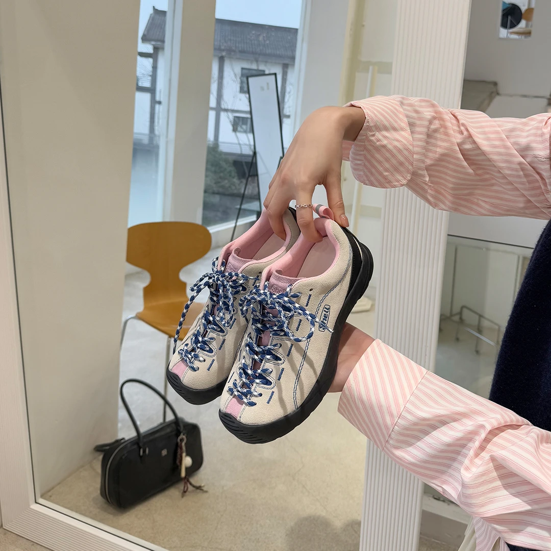 伯爵猫户外休闲运动登山鞋丑萌鞋女2025春季防滑徒步鞋子