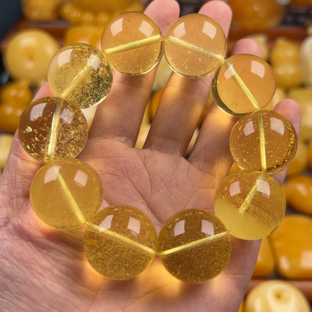 琥珀颈饰未镶嵌纯天然琥珀蜜蜡无优化
