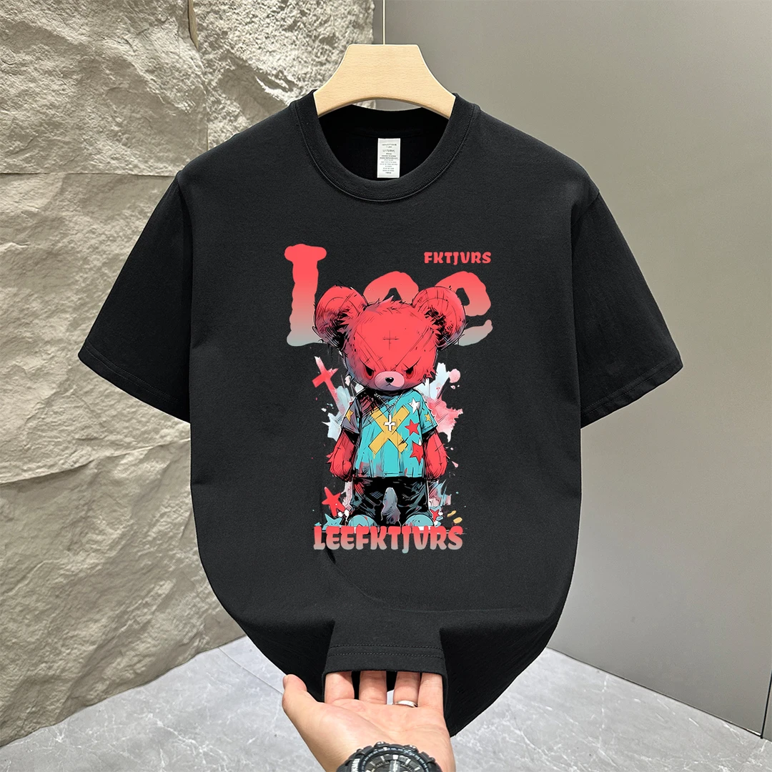 夏季2025新款美式潮牌短袖T恤男款休闲百搭时尚男士纯棉上衣半袖