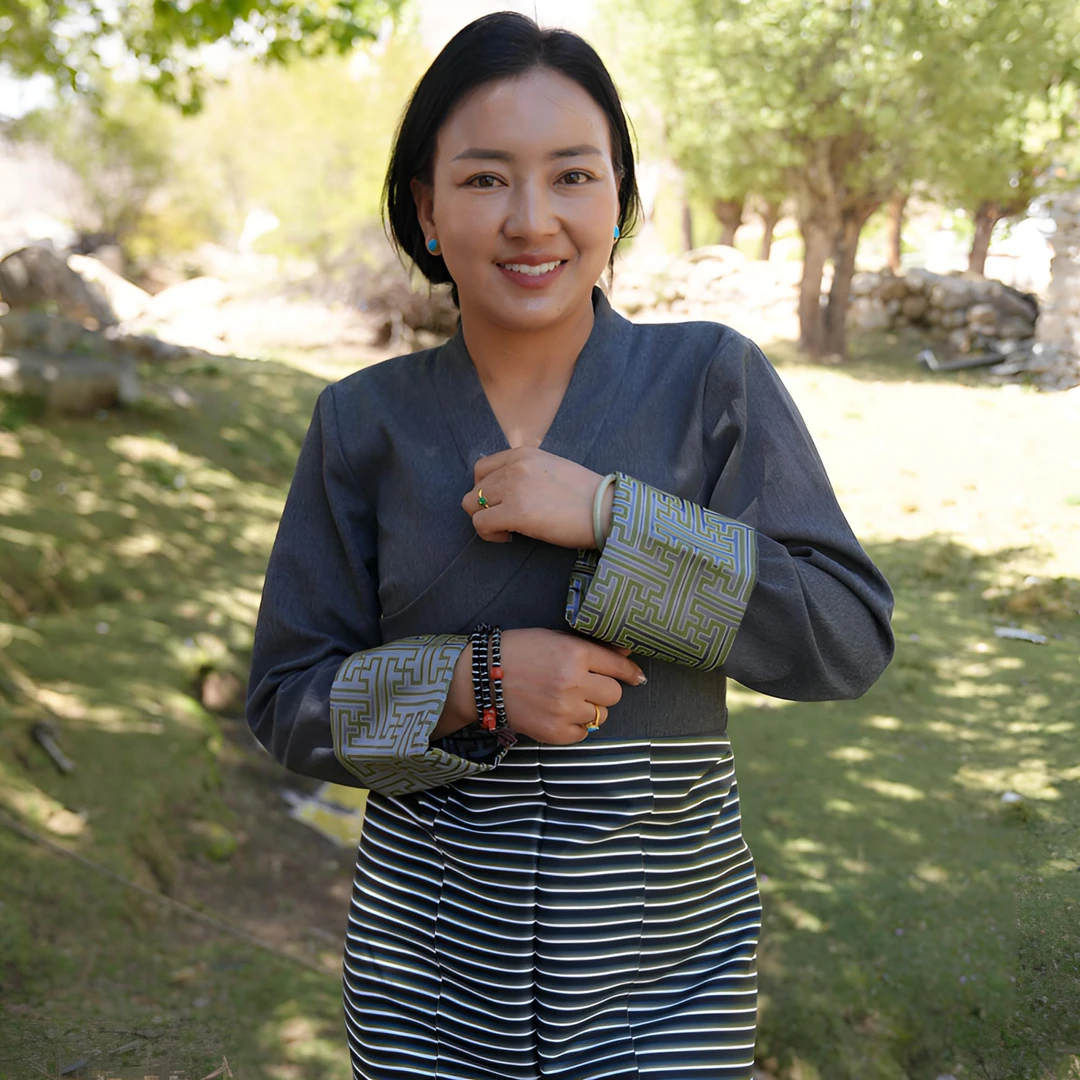 民族服传统藏袍【连袖】搭配拉萨服夏季款藏式女款传统