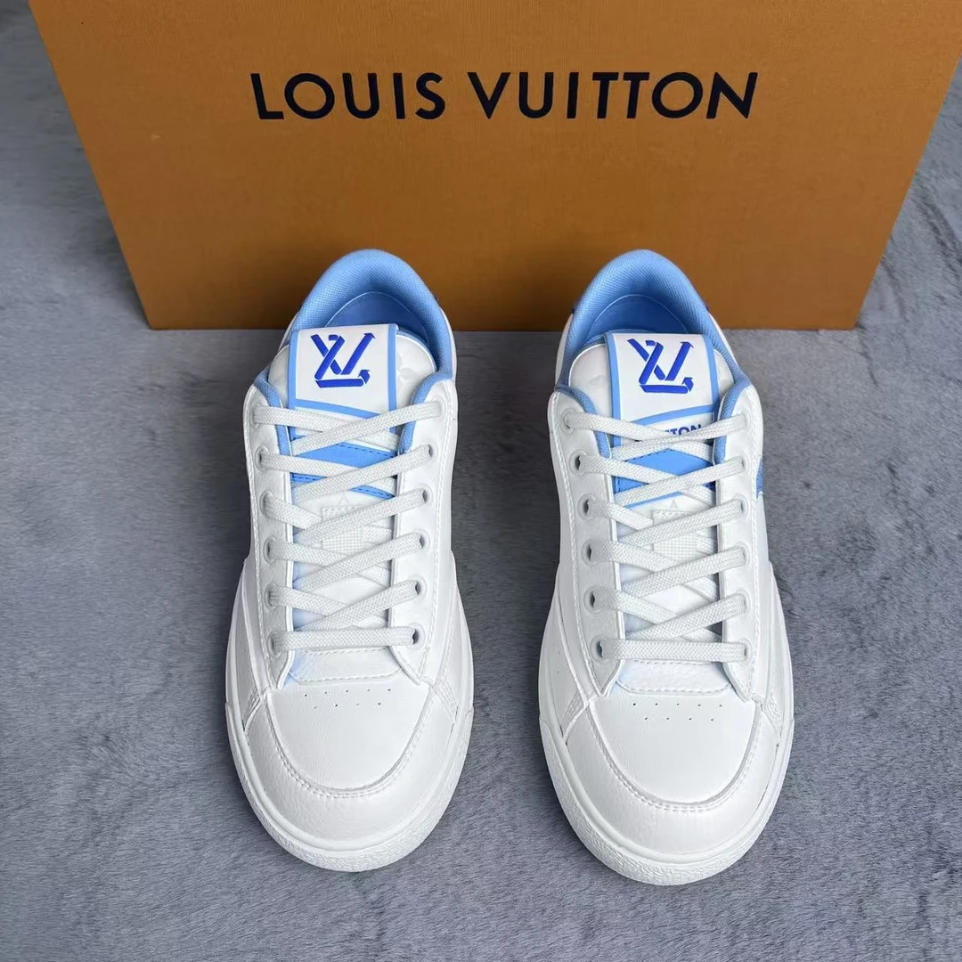 未使用 LouisVuitton/路易威登 34.5码！lv Charlie 低帮板鞋 白蓝