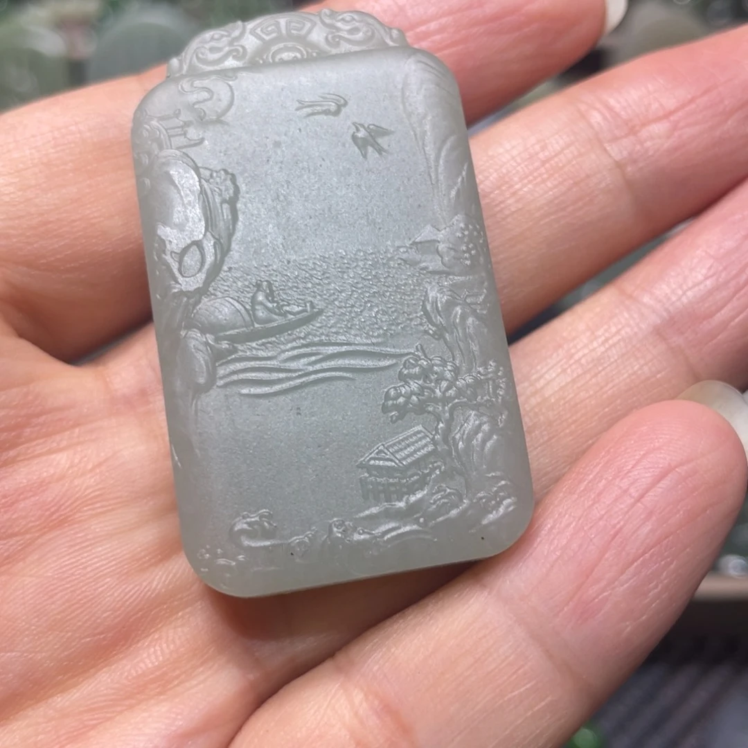 和田玉未镶嵌吊坠(不含链)