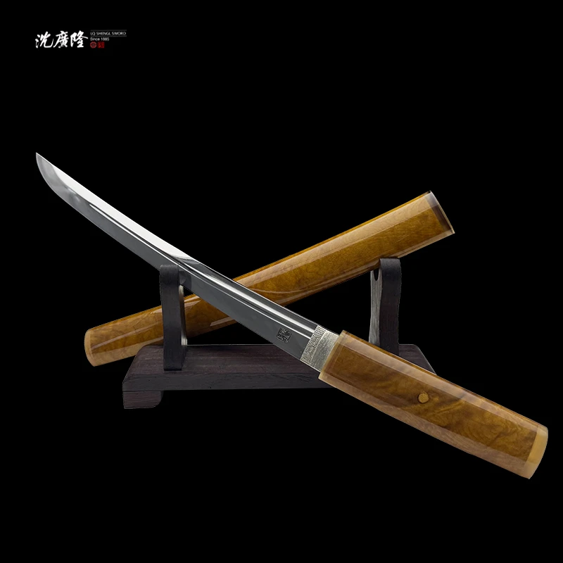 龙泉沈广隆- 凌云弯刀2.0 逆丁烧 金丝楠木 宝剑 未开刃