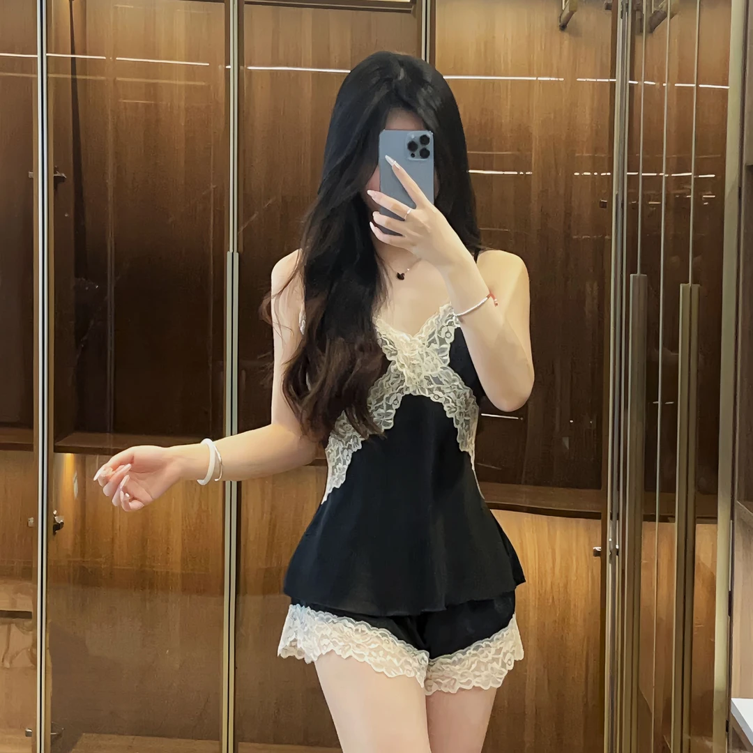 【月光芭蕾】高定轻奢睡衣2025新款春夏网红套装蕾丝吊带家居服