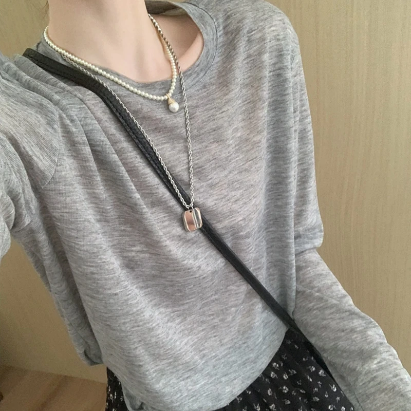 灰色防晒罩衫女装2025新款宽松百搭冰丝面膜T恤夏季长袖薄款上衣