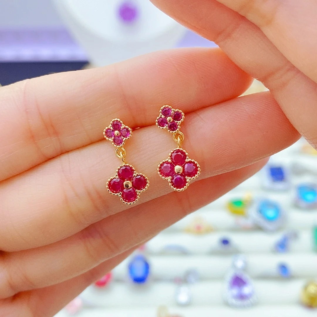 未镶嵌耳饰红宝石