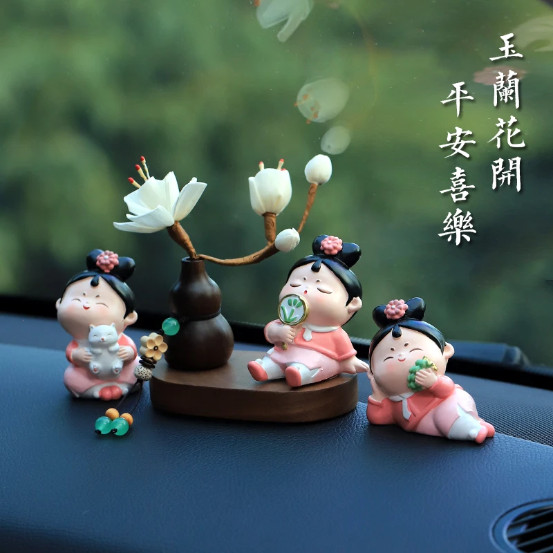 创意古风唐女汽车摆件车内装饰品车载香薰中控台2025新款女生平安