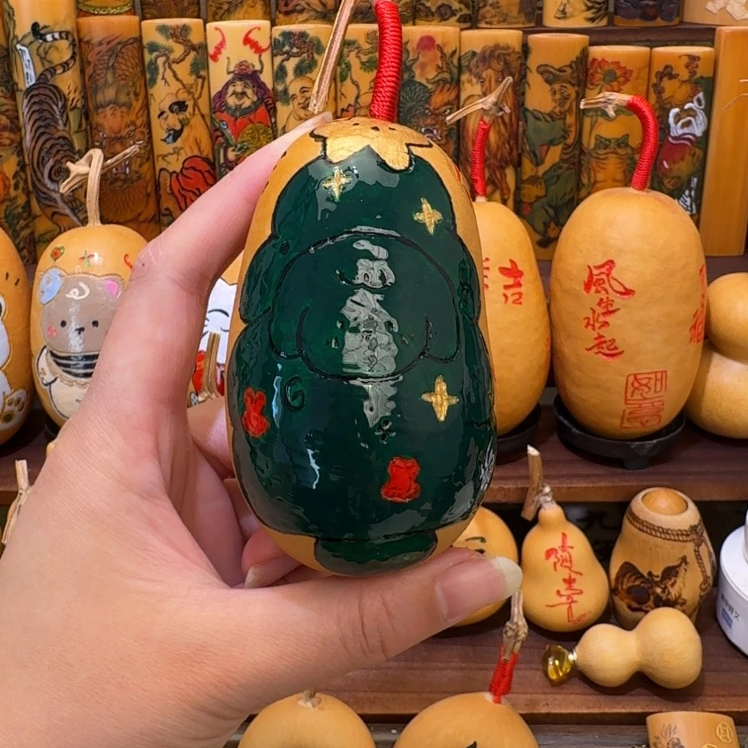 重彩雕刻圣诞树葫芦