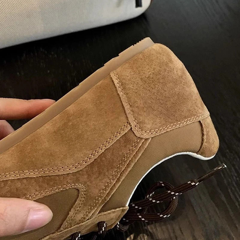 阿甘德训鞋女2025圆头深口厚底百搭轻便透气双色系带休闲运动鞋潮