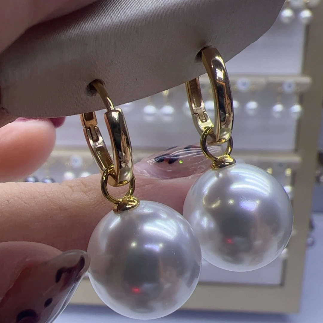 淡水珍珠耳饰银S925镶嵌
