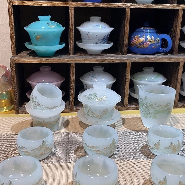 相***旺手工艺品琉璃千里江山套组