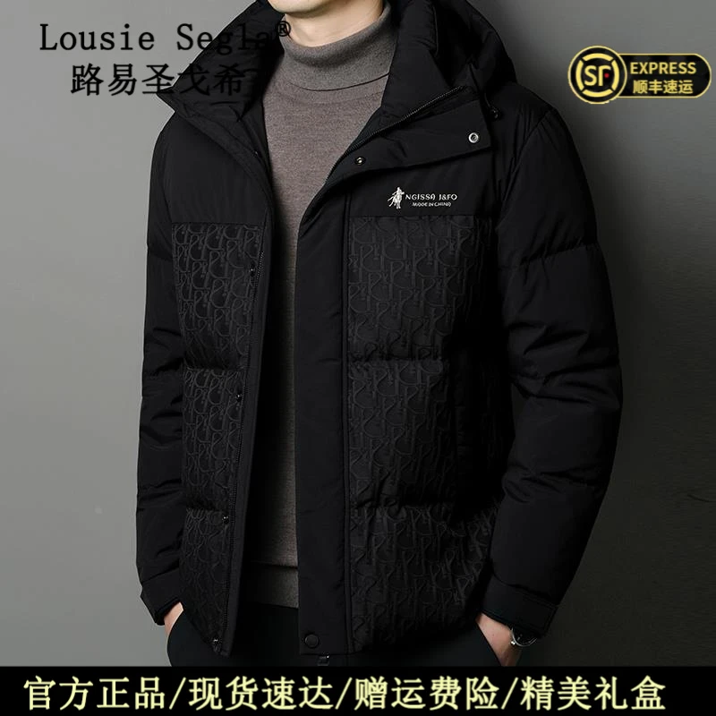 路易圣戈希秋冬季新款连帽羽绒服时尚潮流刺绣面包服加厚保暖外套