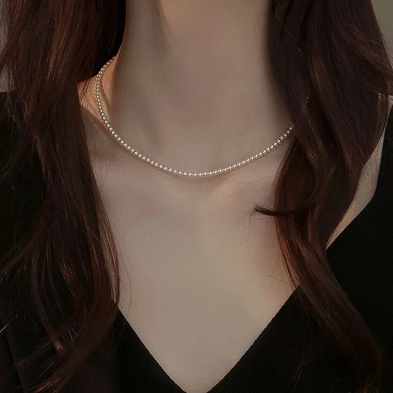 链子925银 珍珠项链长约44厘米，5到6mm【直播间一物一拍】