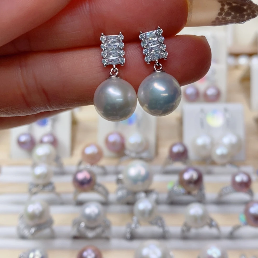 淡水珍珠耳饰合金