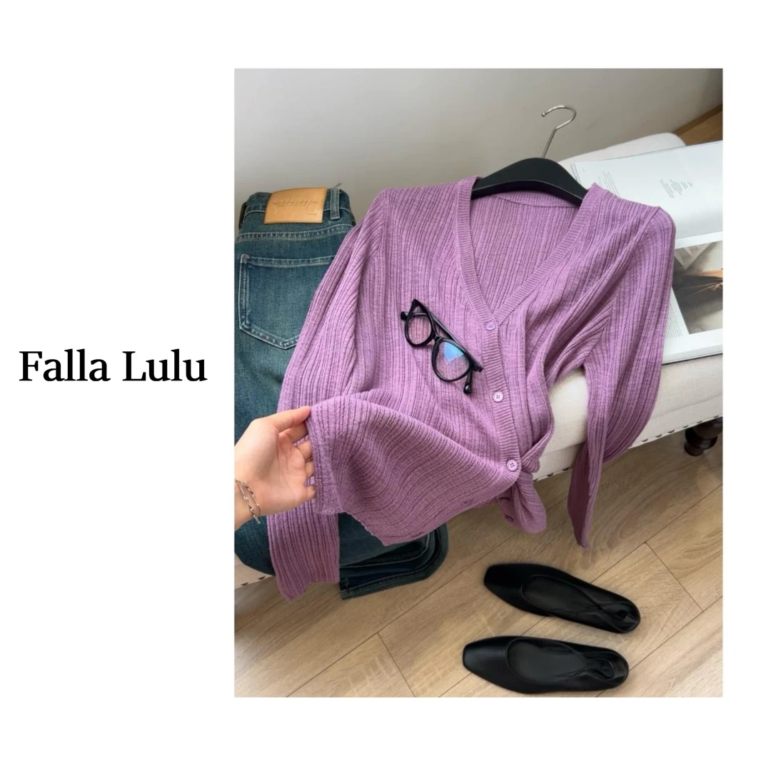 @英子家  纯色舒适显瘦长袖防晒空调罩衫针织衫  A5589