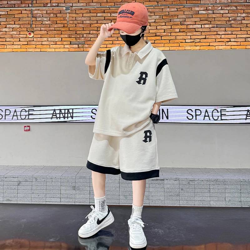 男童夏装套装2025新款痞帅气短袖运动中大儿童装夏季男孩时髦潮酷