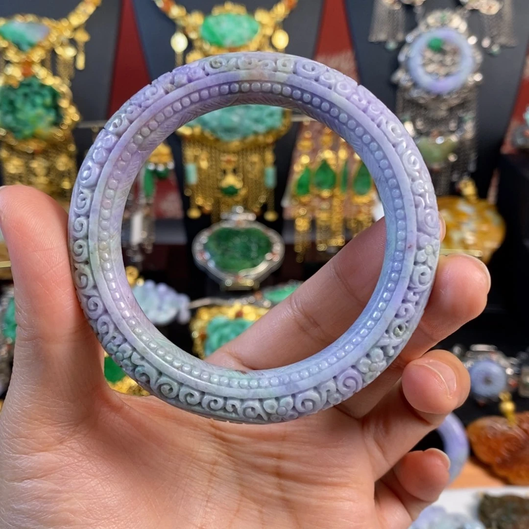 翡翠手镯未镶嵌紫翡翠手镯 亏清