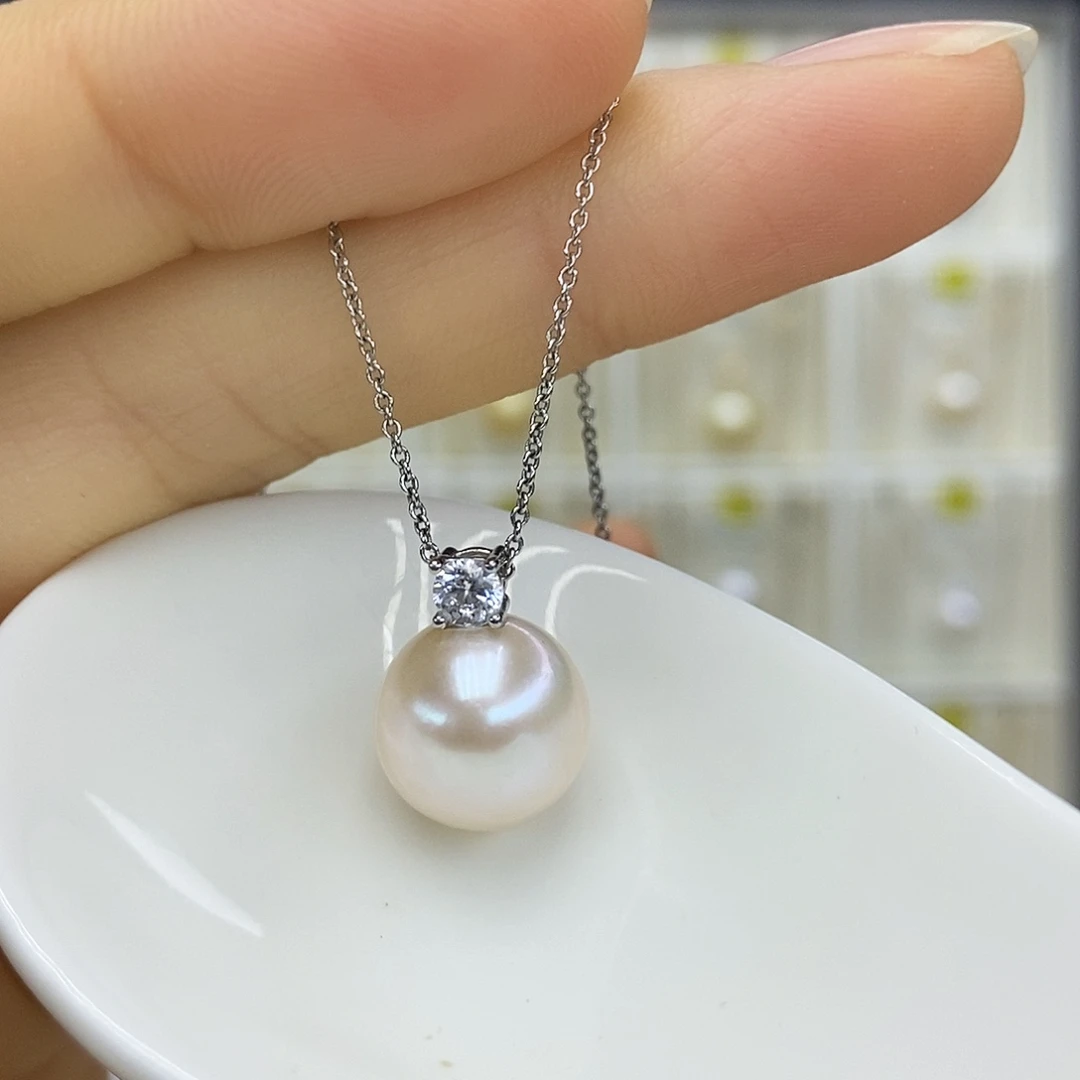 淡水珍珠吊坠(赠链)银S925镶嵌