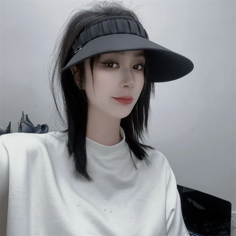 夏季大檐空顶透气遮阳帽户外旅行防紫外线时尚百搭女士帽太阳帽子