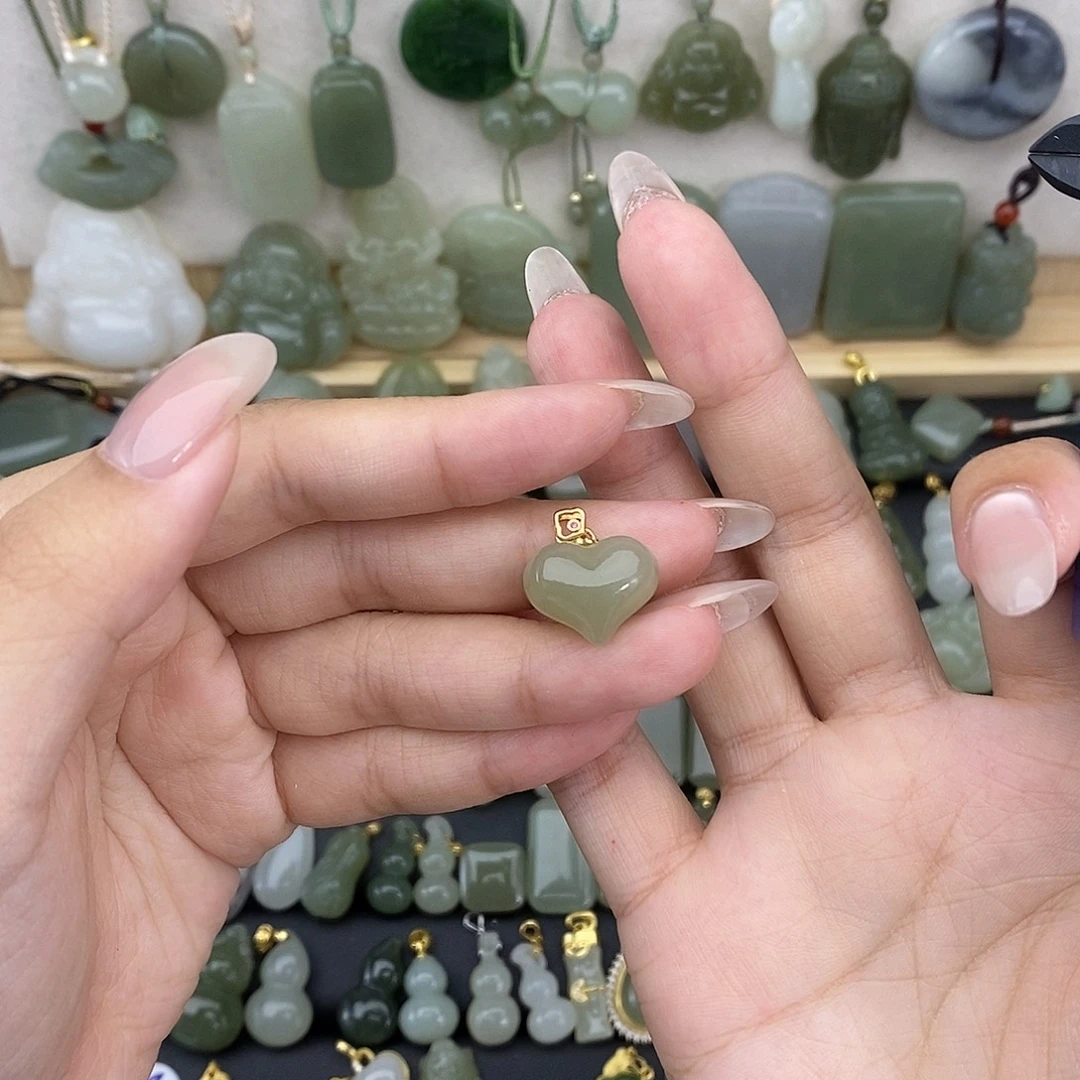 吊坠(不含链)银S925镶嵌和田玉