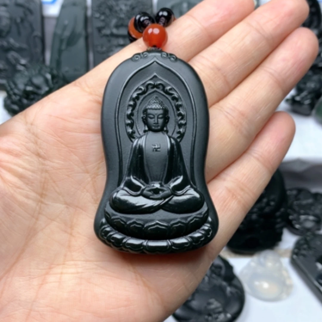 【闪购商品】颈饰未镶嵌和田玉（青玉）双面雕刻