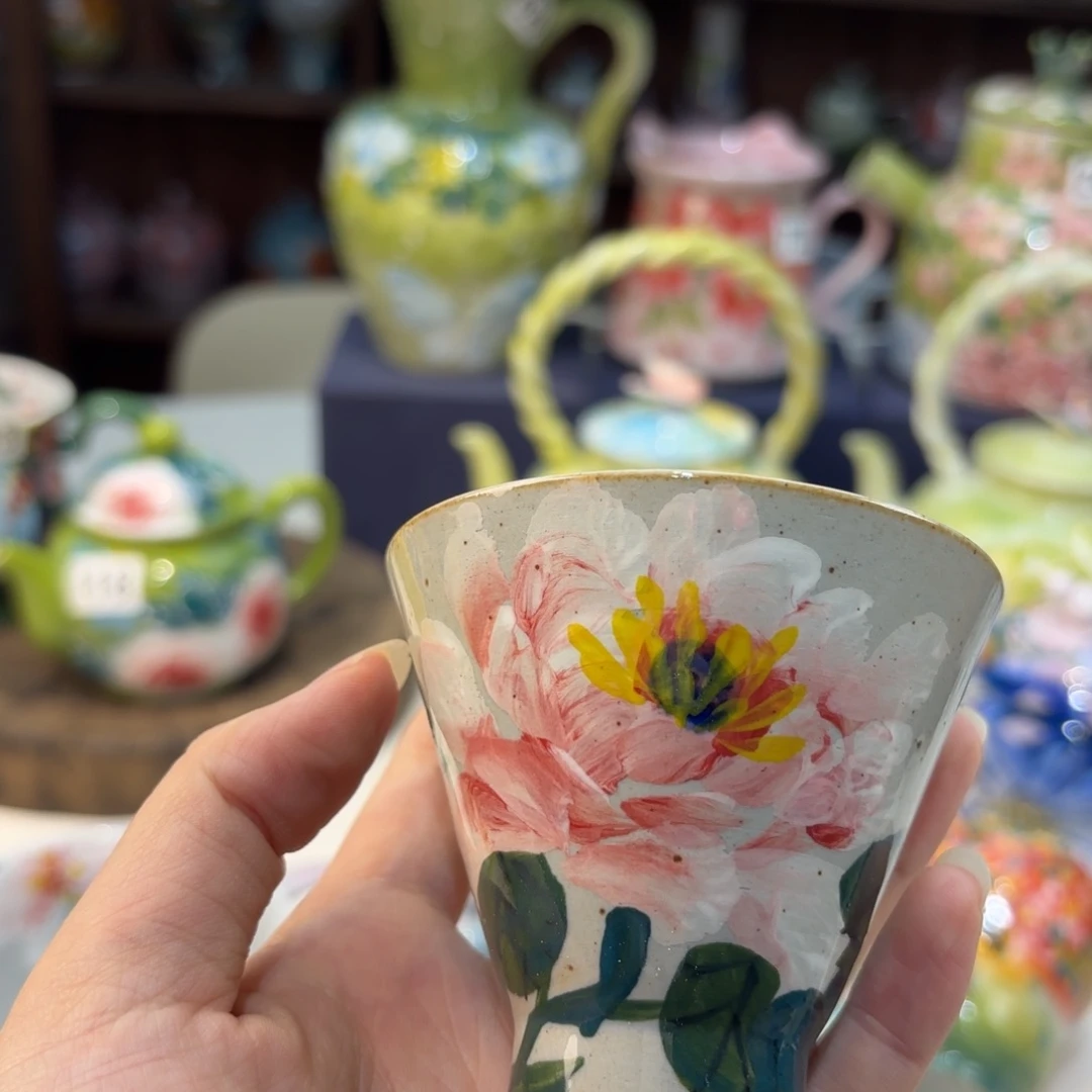 瓷片景德镇手绘高温釉下彩陶瓷茶具