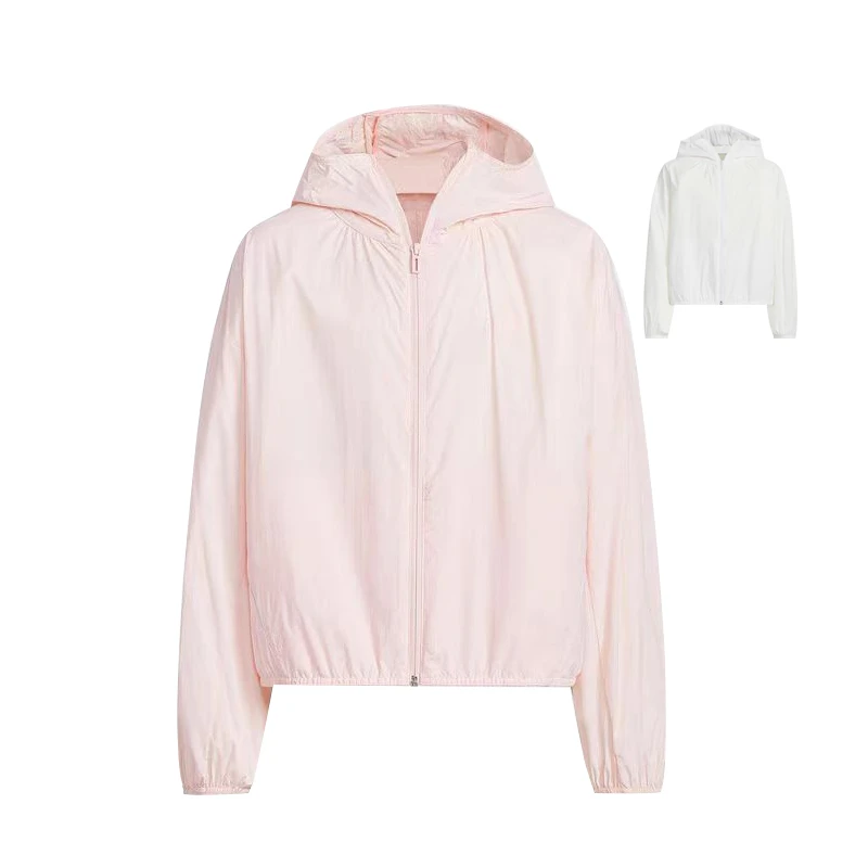 Adidas阿迪达斯儿童装25夏新款女大童连帽透气防晒运动外套JL7541