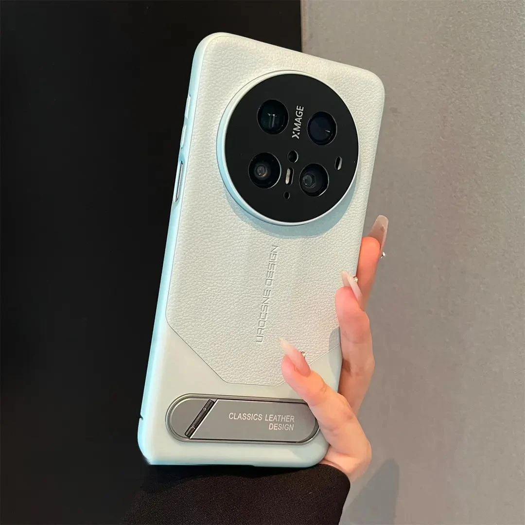 适用华为mate70/60pro+高端隐形支架60RS拼接素皮精孔轻薄手机壳