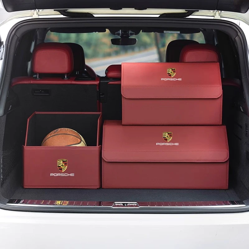 保时捷后备箱收纳箱卡宴Macan帕拉梅拉taycan储物盒汽车内饰用品