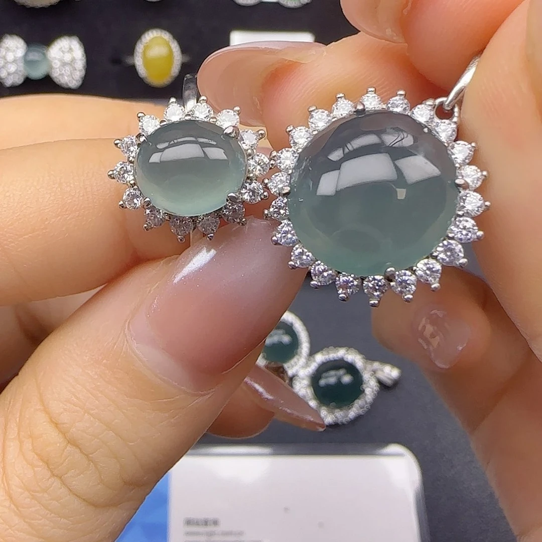 银S925镶嵌戒指翡翠