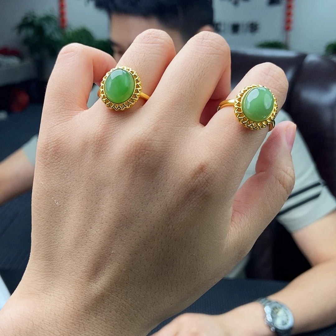 和田玉戒指未镶嵌颜色多样性发拍一发一