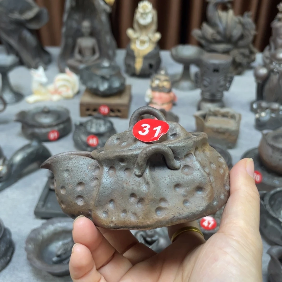 福利全手捏柴烧茶器