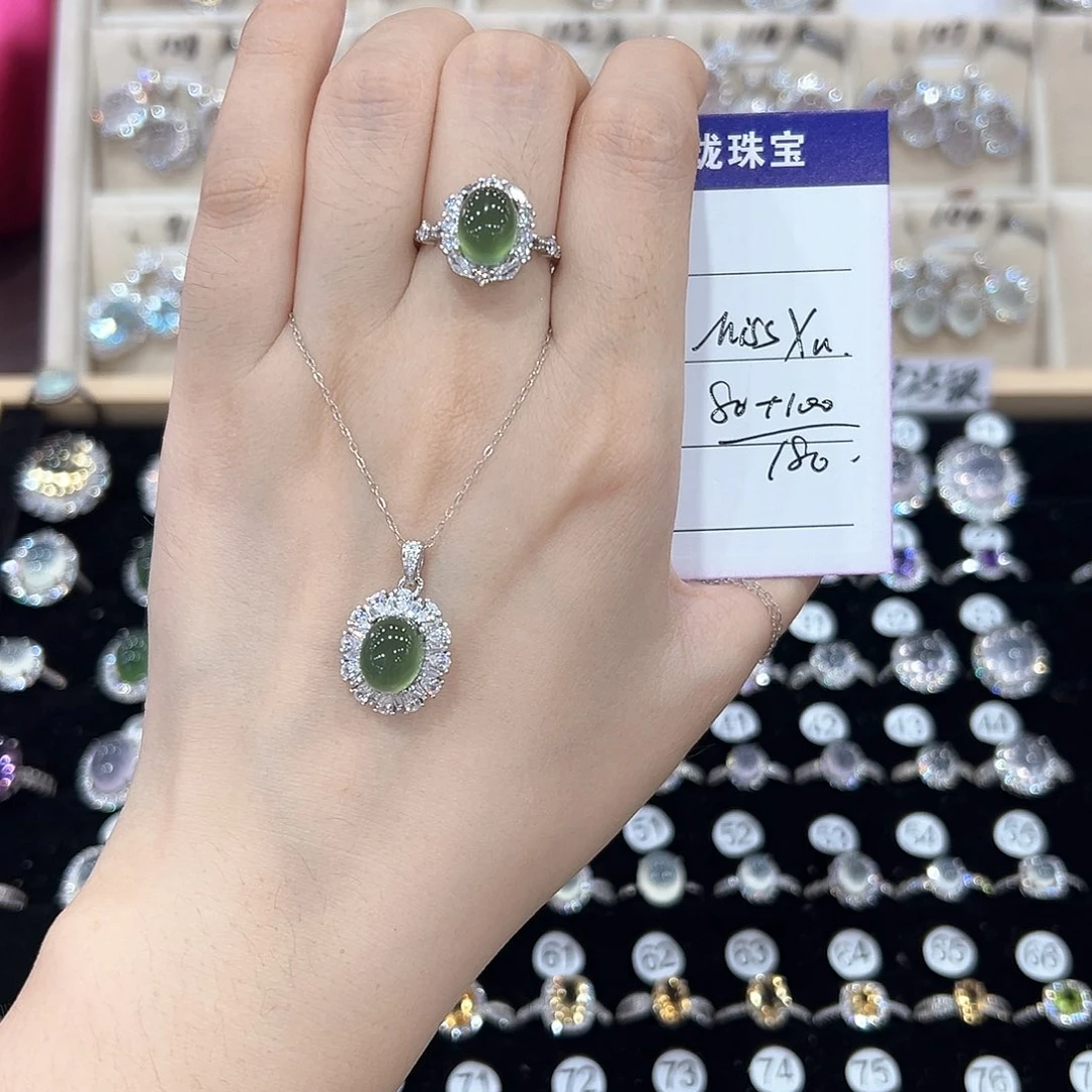 M***u银S925镶嵌戒指芙蓉石