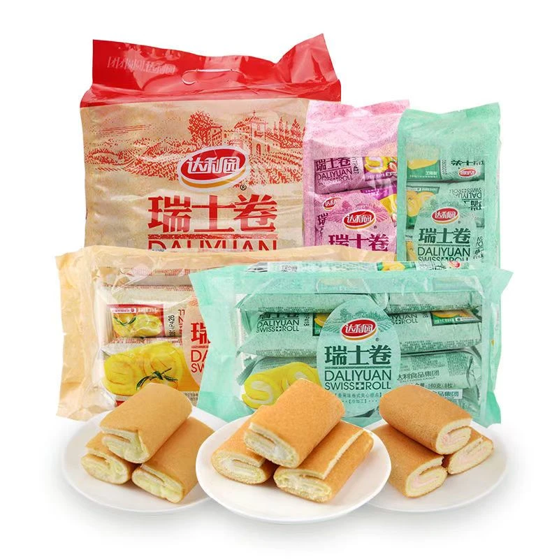【40枚】达利园瑞士卷 草莓味香蕉味 冷加工卷式夹心糕点 健康早餐