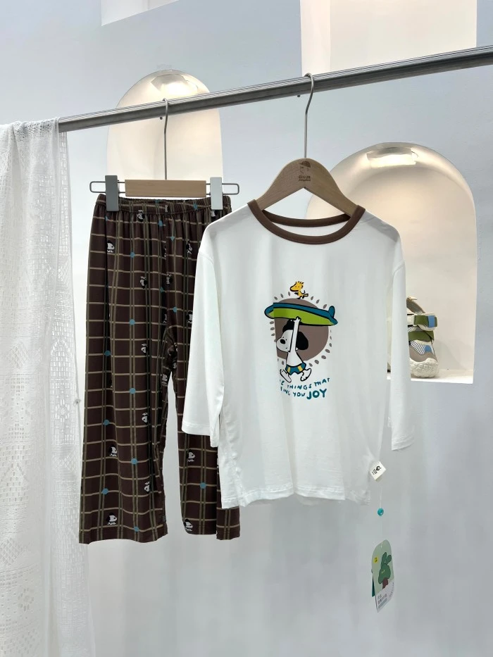 品牌莱赛尔儿童睡衣套装男童中大童夏季薄款空调家居服DBS53573